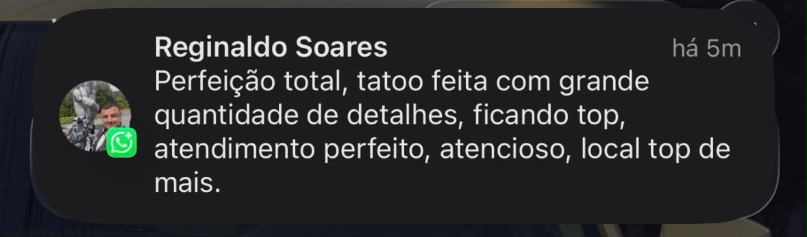 Print de feedback real no WhatsApp de Reginaldo Soares